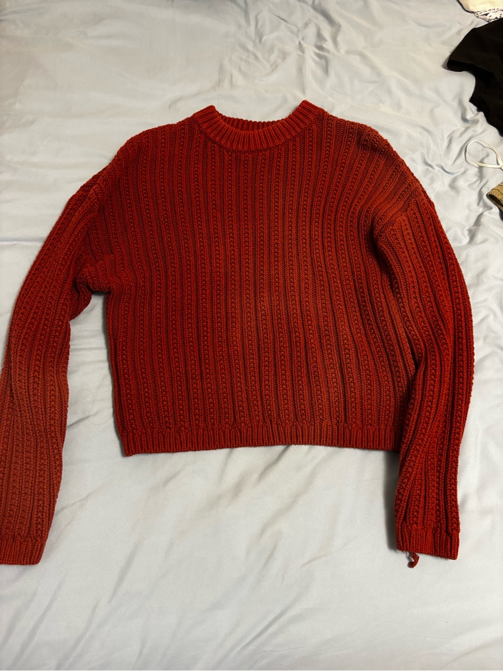Women's Crewneck Ribbed Sweater in Dusty Orange
